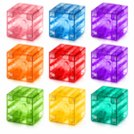 35-Piece Clear Magnetic Building Cubes 1-Inch / 0.98&quote; for Kids