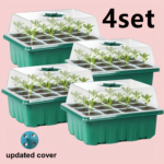 4-Pack Heavy-Duty Seed Starter Trays with Vents – 48 Cells - 4 Sets