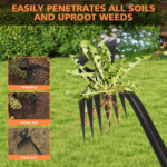 Heavy-Duty Manual Weeding Tool – Carbon Steel Stand-Up Weeder
