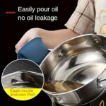 304 Stainless Steel Tempura Deep Fryer Pot with Thermometer