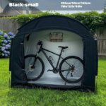 Outdoor Bicycle & Motorcycle Storage Shed Fits 2–4 Bikes - Black