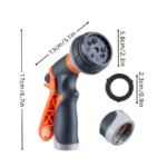 Heavy-Duty Garden Hose Nozzle – 8-Pattern Spray Nozzle