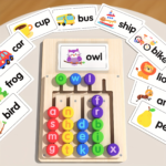 Letter Matching & Spelling Game with 12 Double-Sided Cards - 1 board+12 cards