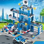 City Police Station Building Set with 2 Patrol Cars & Accessories