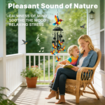 Hummingbird Wind Chimes for Outside – Black Metal Memorial Chimes