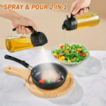 16 oz Glass Olive Oil Sprayer & Dispenser 2-in-1