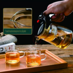 Deer Glass Teapot with One-Touch Tea Infuser 25 oz