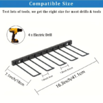 Wall-Mount Power Tool Organizer – Heavy-Duty Metal Drill Rack