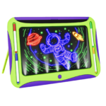 LED Light-Up Drawing Board with 9 Double-Sided Cards & Markers - Light Green