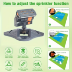 16-Nozzle Oscillating Lawn Sprinkler – 180° Rotatable Head