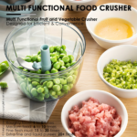 Manual Pull-String Garlic Press & Mini Vegetable Chopper