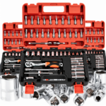Mechanics Tool Set with Ratchet & Socket Wrench Set 1/2, 3/8, 1/4 Drive - 52+1pcs tool set