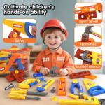 Kids Pretend Play Tool Set with Toolbox & Screwdriver 10–30 Pcs