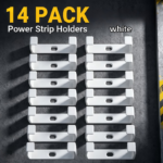 14-Pack Wall-Mount Power Outlet Brackets for Cable Management - White / 14pcs