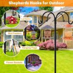 Heavy-Duty Adjustable Shepherd Hook – 4 Hooks & Anti-Tip Base