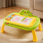 Cartoon Magnetic Drawing Board – Colorful Erasable Doodle Pad - Green