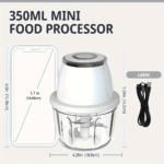 304 Stainless Steel Mini Food Chopper 350ml USB Wireless