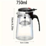 25 oz Glass Press Teapot with One-Touch Tea Separator