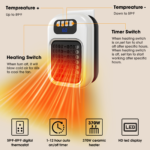 420W Wall Outlet Electric Space Heater with Thermostat