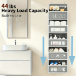 5-Tier Over-the-Door Storage Rack – 44 lbs Capacity, No-Drill Design