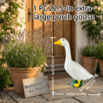 22.5-inch Large Modern White Crane Statue - Elegant Plastic Goose Sculpture Suitable for Outdoor/ Decor, Garden Ornament, Christmas Decoration, Figurine for, Balcony, Entryway with Stable Base