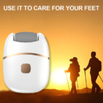 Rechargeable Electric Foot Callus Remover with 6 Heads White & Gold