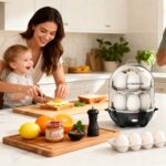 Double Layer Electric Egg Cooker & Steamer with Auto Shut-Off