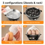 Double Layer Electric Egg Cooker & Steamer with Auto Shut-Off