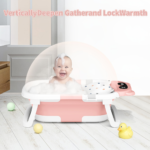 Foldable Baby Bathtub with Soft Cushion & Built-in Thermometer