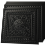 3D PVC Ceiling Tiles 2x2 12-Pack – Drop Ceiling Panels 48 Sq Ft - Black
