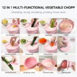 12-in-1 Vegetable Chopper Pro & Mandoline Slicer with Container
