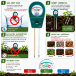 3-in-1 Soil Meter: pH, Moisture & Fertility Tester Battery-Free