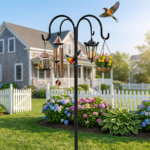 Heavy-Duty Adjustable Shepherd Hook – 4 Hooks & Anti-Tip Base