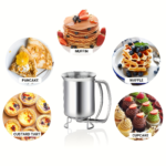 Stainless Steel Pancake Batter Dispenser & Funnel with Stand