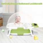 Foldable Baby Bathtub with Soft Cushion & Built-in Thermometer