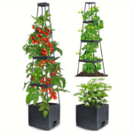 Self-Watering Tomato Planter Box with Trellis Tower