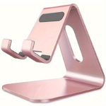 Aluminum Desk Phone Stand – Adjustable Holder for iPhone & Samsung - Rose Golden