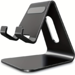 Aluminum Desk Phone Stand – Adjustable Holder for iPhone & Samsung - Black