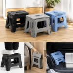 330 lbs Heavy-Duty Portable Folding Stool – Compact Plastic Seat