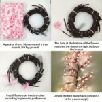 Bendable LED Cherry Blossom Branch Vine Lights | 8 Modes & USB Power