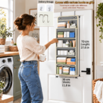 Over-the-Door Hanging Storage Organizer with Clear Windows - 3-tier with 3 mesh hanging pockets