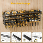 Heavy-Duty Wall-Mount Power Tool Organizer – Iron Storage Rack