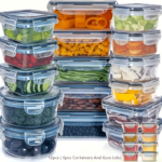 Airtight Fridge Food Storage Containers 6 Set – Fresh Produce Boxes - 12pcs (6 Lids + 6 Containers)