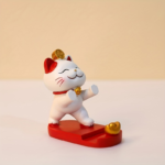 Cute Cartoon Cat Desk Phone Holder & Tablet Stand – Aesthetic Desk Ornament