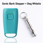Automatic Ultrasonic Anti-Barking Device with Battery for Dogs - Blue + Whistle