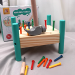 Wooden Pounding Table Bench Toy with Nails for Toddlers