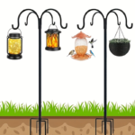 Heavy-Duty Adjustable Shepherd Hook – 4 Hooks & Anti-Tip Base