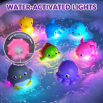 Light-Up Floating Sea Animal Bath Toys – No-Hole Water Toys for Tub & Pool