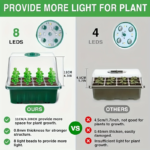 Seed Starter Tray Kit with Growth Lamp 2 Pack – Humidity Dome