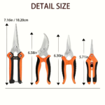 6-Piece Stainless Steel Garden Pruning Shears & Fruit Picker Set